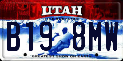 UT license plate B198MW