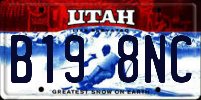 UT license plate B198NC