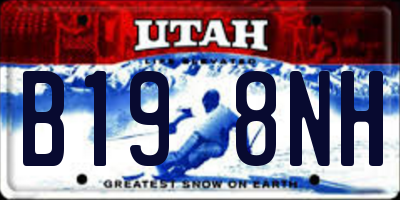 UT license plate B198NH