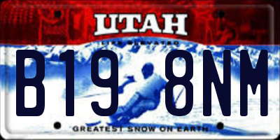 UT license plate B198NM