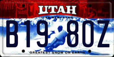 UT license plate B198OZ