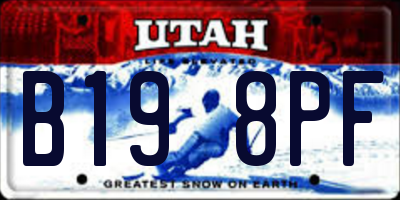 UT license plate B198PF