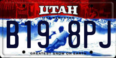 UT license plate B198PJ
