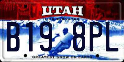 UT license plate B198PL