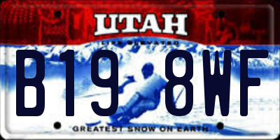 UT license plate B198WF