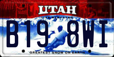 UT license plate B198WI