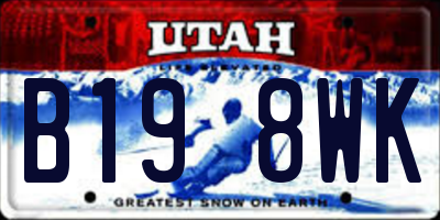 UT license plate B198WK