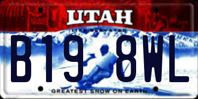 UT license plate B198WL