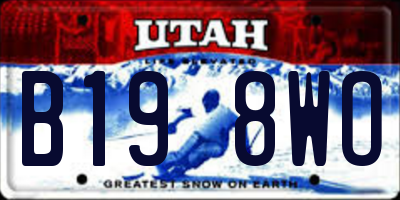 UT license plate B198WO