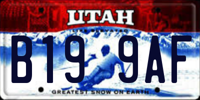 UT license plate B199AF