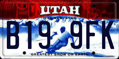 UT license plate B199FK