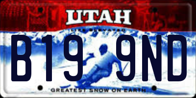 UT license plate B199ND