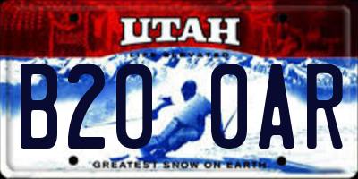 UT license plate B200AR