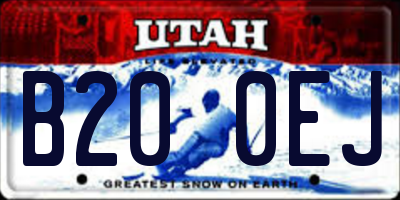 UT license plate B200EJ