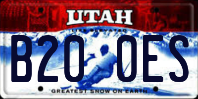 UT license plate B200ES
