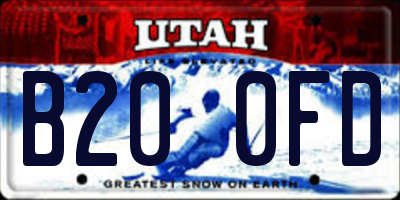 UT license plate B200FD