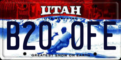 UT license plate B200FE