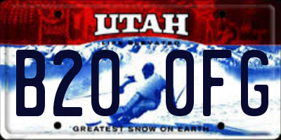 UT license plate B200FG