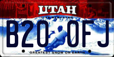 UT license plate B200FJ