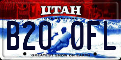 UT license plate B200FL