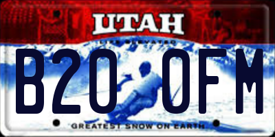 UT license plate B200FM