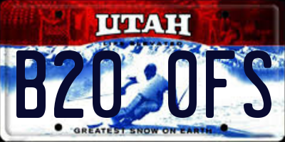 UT license plate B200FS
