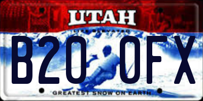 UT license plate B200FX