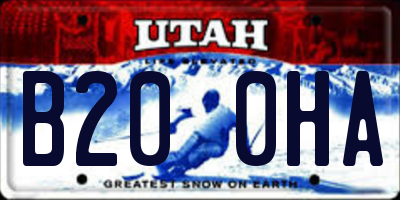 UT license plate B200HA