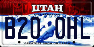 UT license plate B200HL
