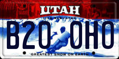 UT license plate B200HO