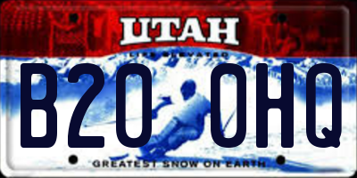 UT license plate B200HQ