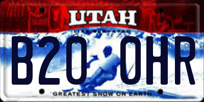 UT license plate B200HR