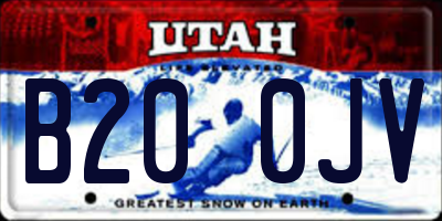 UT license plate B200JV