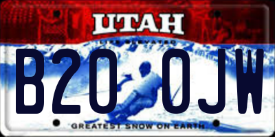 UT license plate B200JW