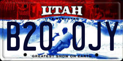 UT license plate B200JY