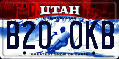 UT license plate B200KB