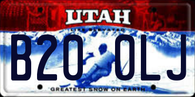 UT license plate B200LJ