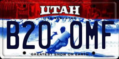 UT license plate B200MF