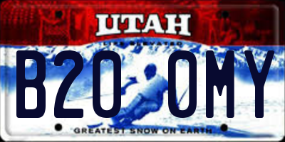 UT license plate B200MY