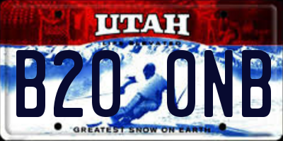 UT license plate B200NB