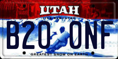 UT license plate B200NF