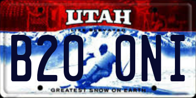 UT license plate B200NI