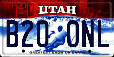 UT license plate B200NL