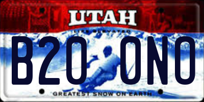 UT license plate B200NO