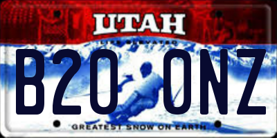 UT license plate B200NZ