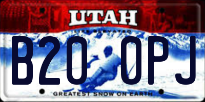 UT license plate B200PJ