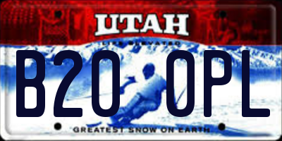 UT license plate B200PL