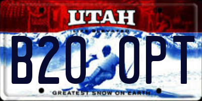 UT license plate B200PT