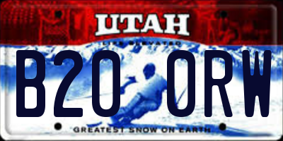UT license plate B200RW