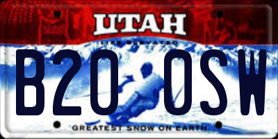 UT license plate B200SW